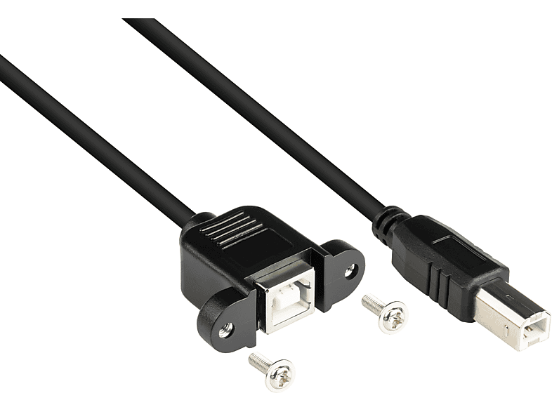 GOOD CONNECTIONS USB 2.0 B schwarz Einbaubuchse an Verlängerungskabel CU, B, Stecker
