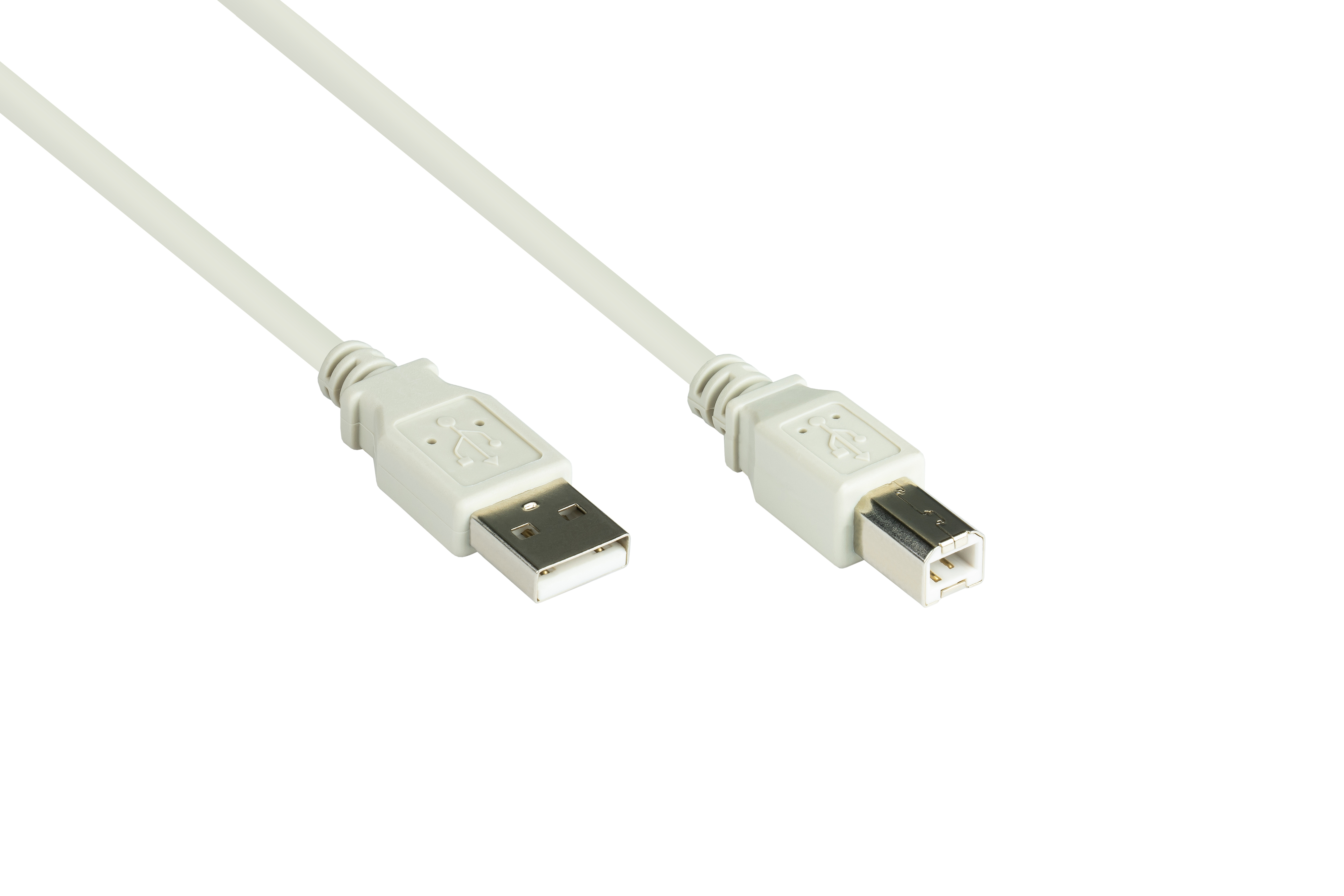 KABELMEISTER USB A 2.0 an Stecker B, Anschlusskabel Stecker grau