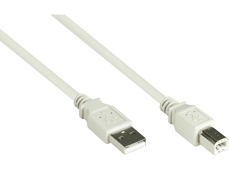 USB B, Stecker A Stecker Anschlusskabel KABELMEISTER an 2.0 grau