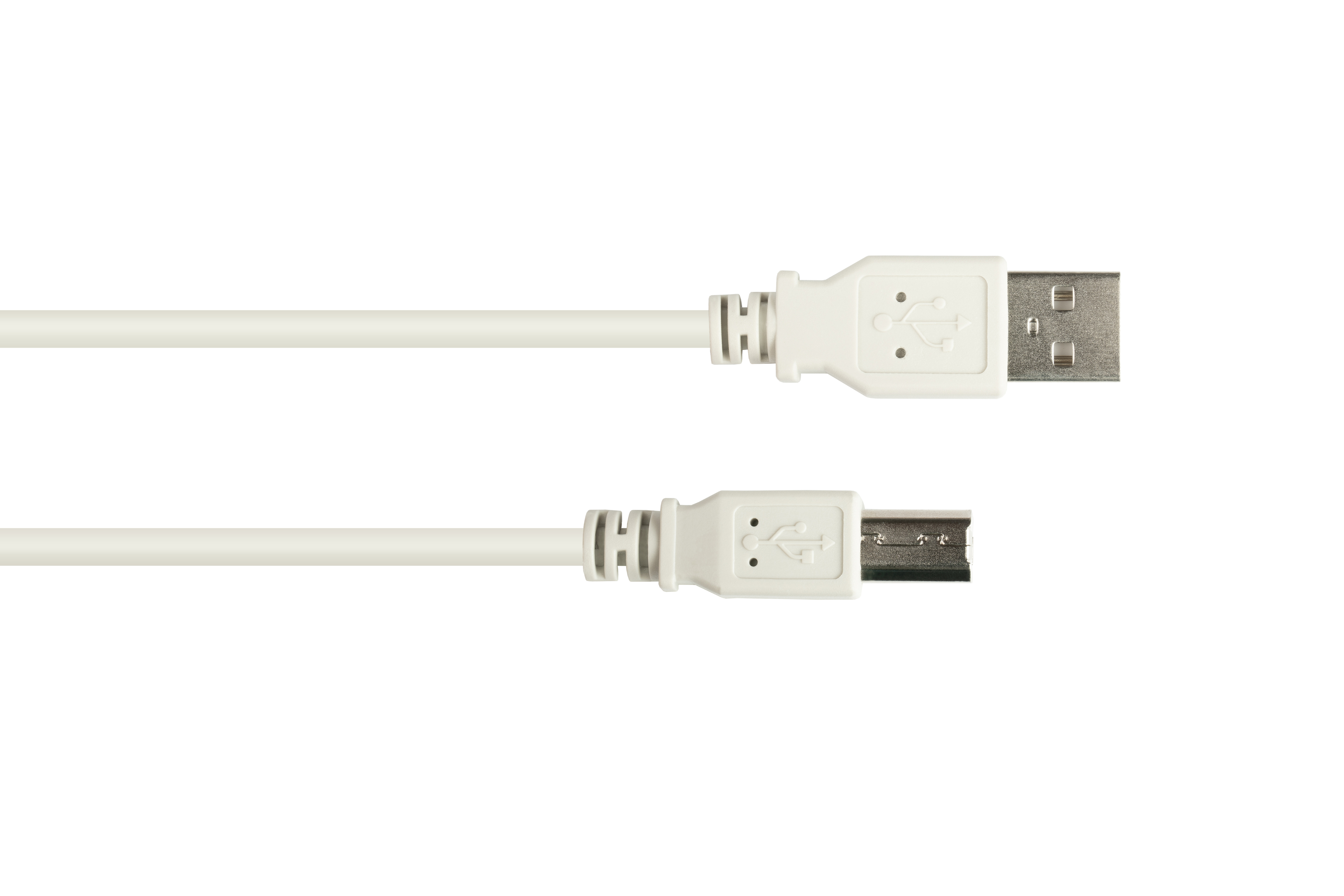 KABELMEISTER USB A 2.0 an Stecker B, Anschlusskabel Stecker grau