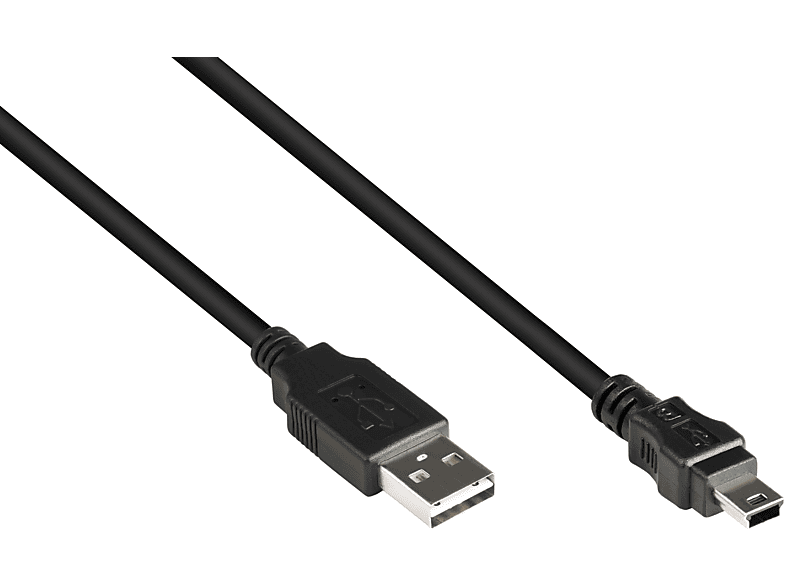 KABELMEISTER USB 2.0 EASY Stecker Mini A B an Stecker, Anschlusskabel schwarz