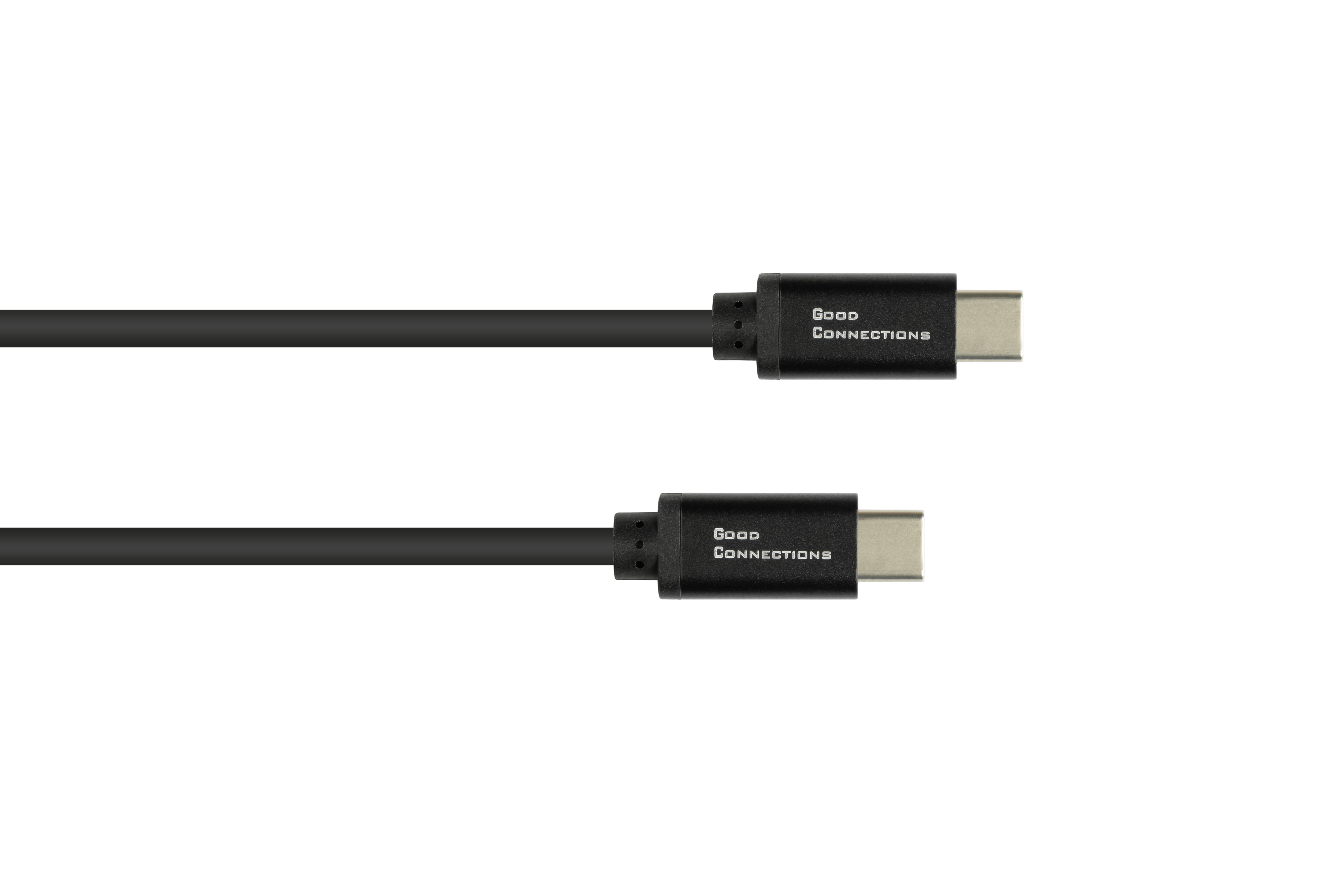 GOOD CONNECTIONS USB-C™ SmartFLEX Datenkabe Power 5A E-Marker, USB Delivery 100W, 2.0, (PD3) schwarz mit und Lade