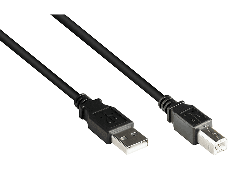 KABELMEISTER USB 2.0 Stecker A an schwarz B, Anschlusskabel Stecker