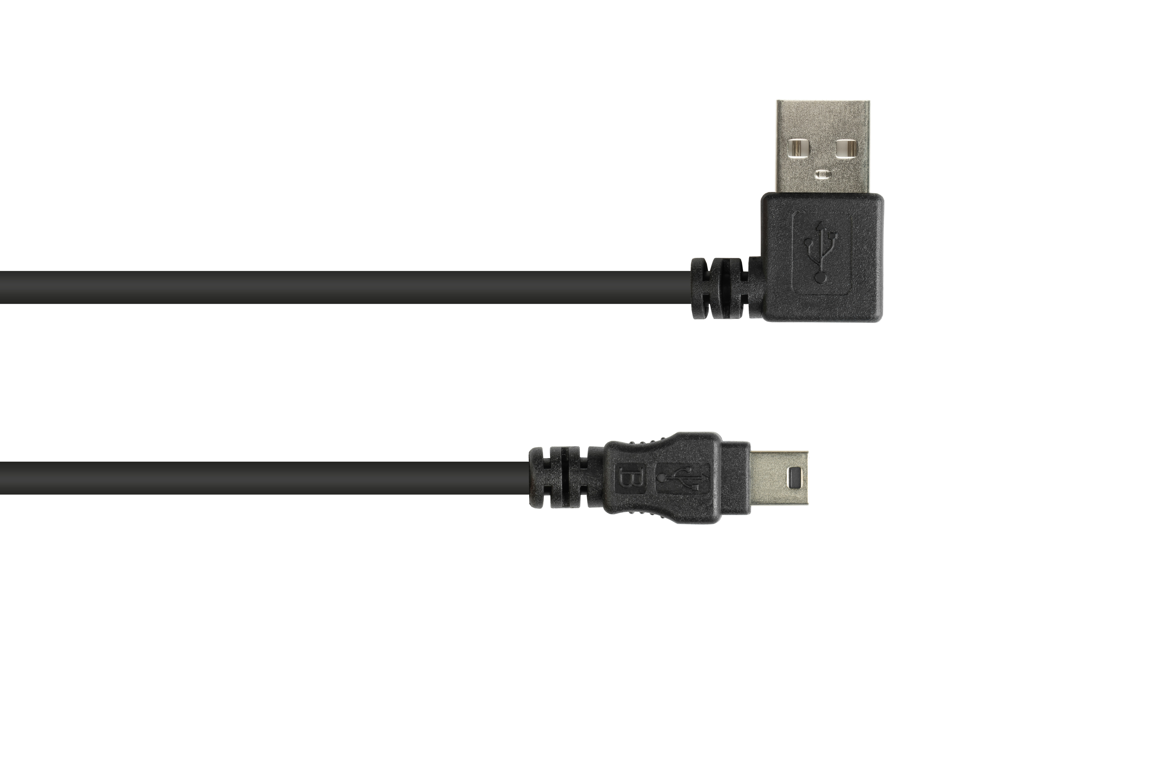 EASY A an Mini Anschlusskabel gewinkelt, USB CONNECTIONS GOOD Stecker, Stecker B 2.0 schwarz