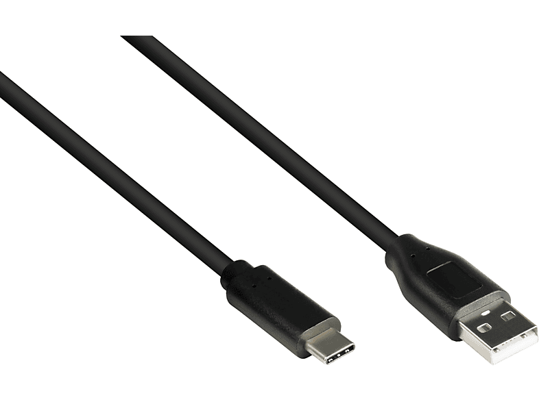 KABELMEISTER USB 2.0 A Stecker an USB-C™ Stecker, CU, schwarz Anschlusskabel