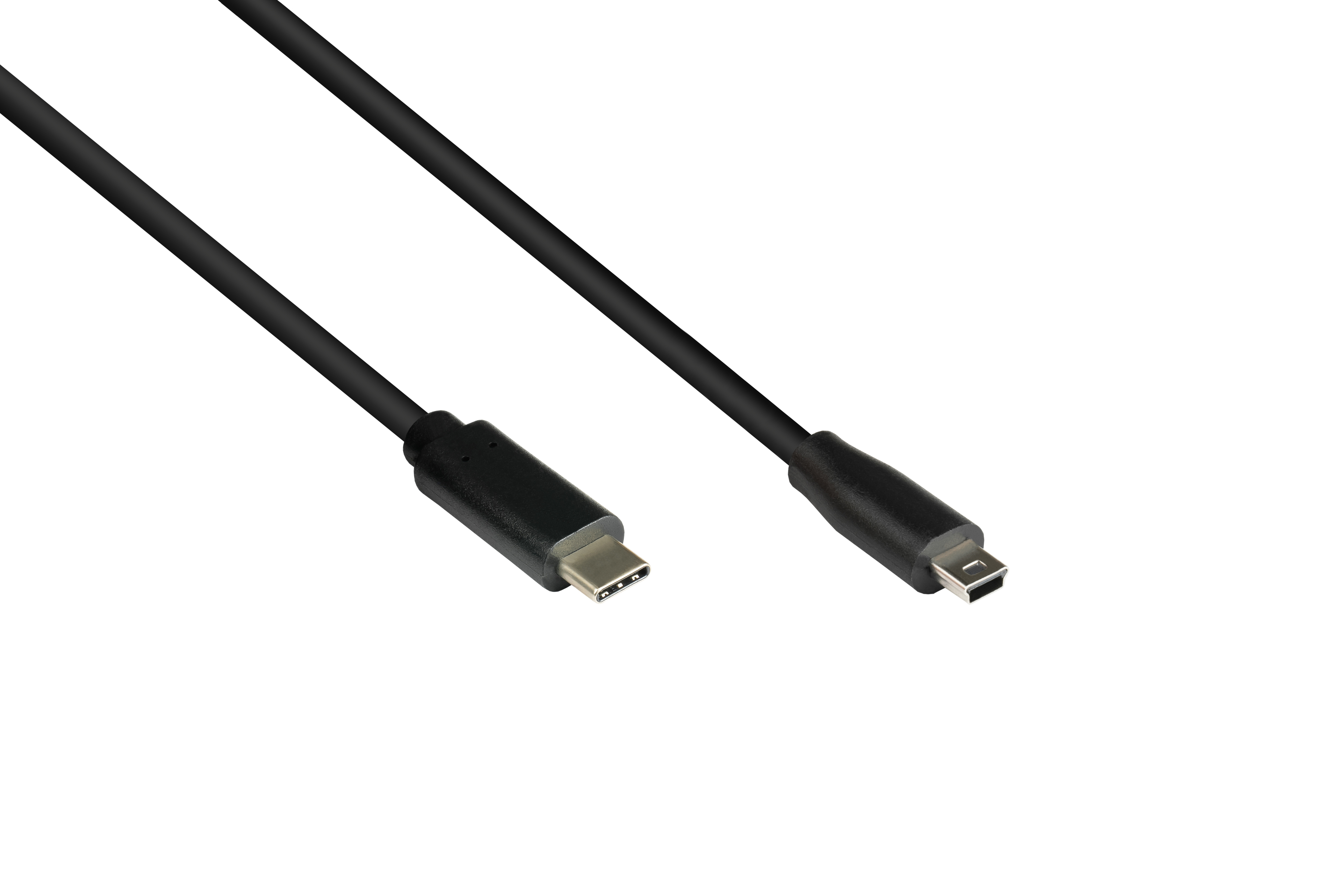 KABELMEISTER USB 2.0, USB-C™ Stecker an B schwarz Mini Stecker 5-pin, Anschlusskabel