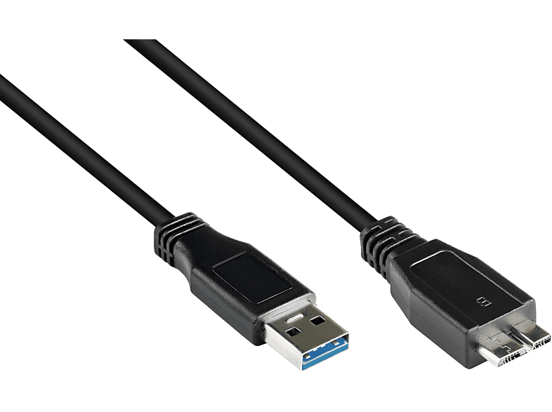 GOOD CONNECTIONS USB 3.0 Stecker A B, an schwarz Stecker Anschlusskabel Micro