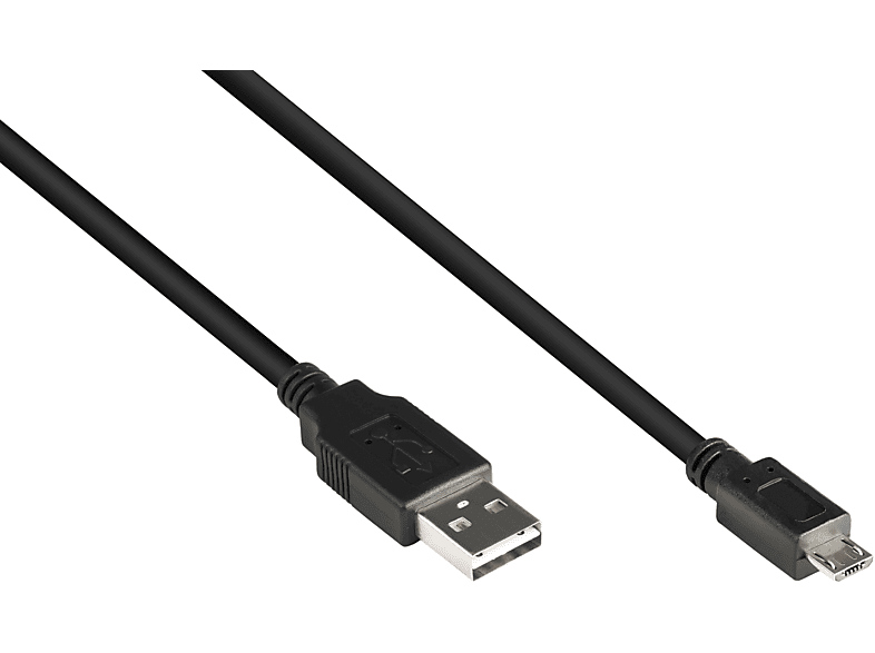 GOOD CONNECTIONS USB 2.0 EASY Stecker A an Stecker Micro B, schwarz Anschlusskabel