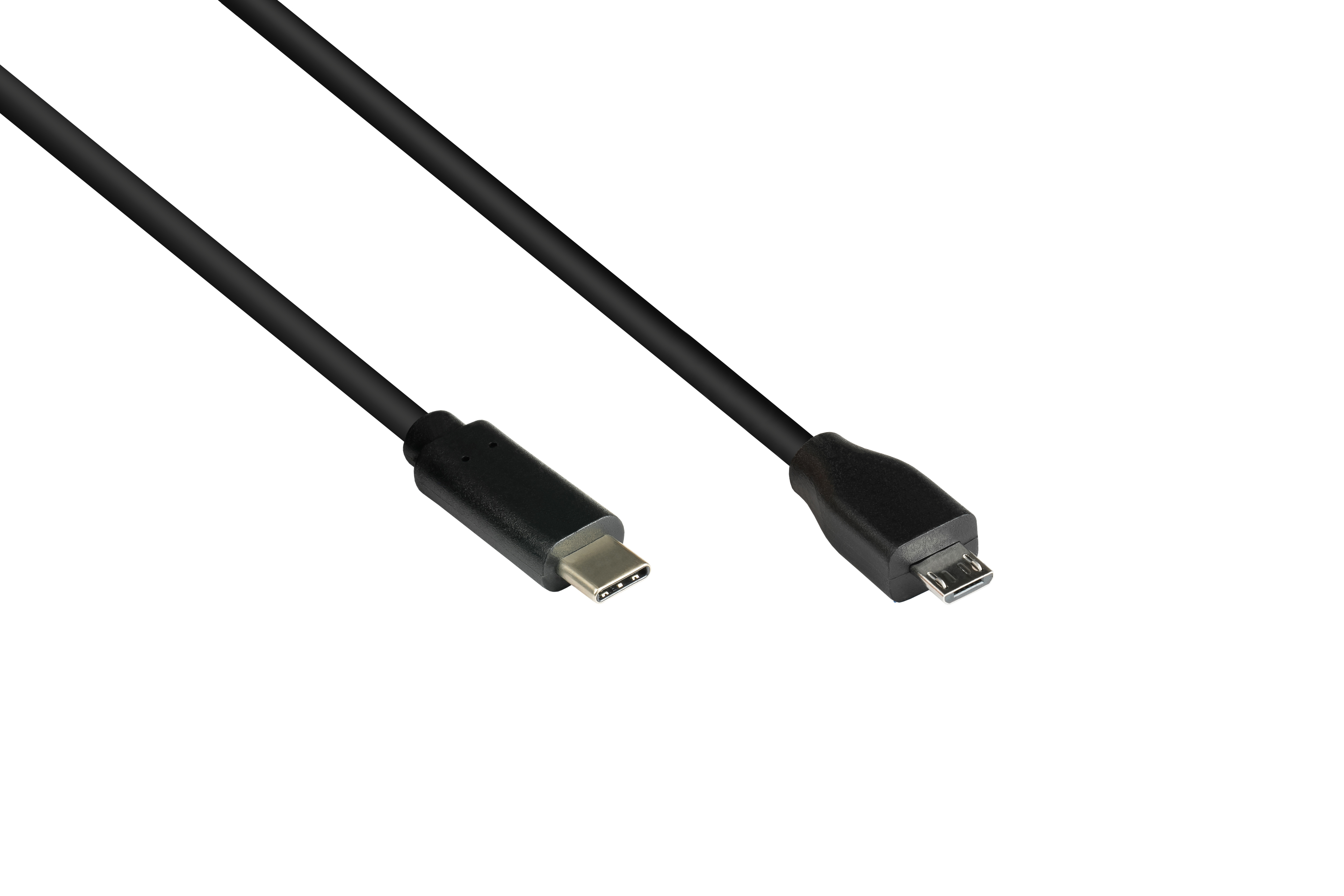 KABELMEISTER USB 2.0 Micro B Stecker USB-C™ Anschlusskabel schwarz Stecker an , CU