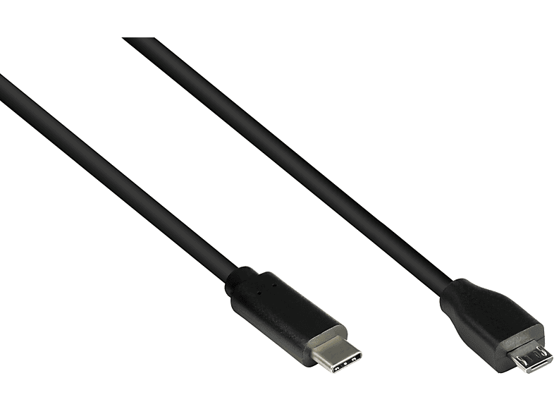 GOOD CONNECTIONS USB 2.0, USB 2.0 Micro B Stecker an USB-C™ Stecker , CU, schwarz Anschlusskabel