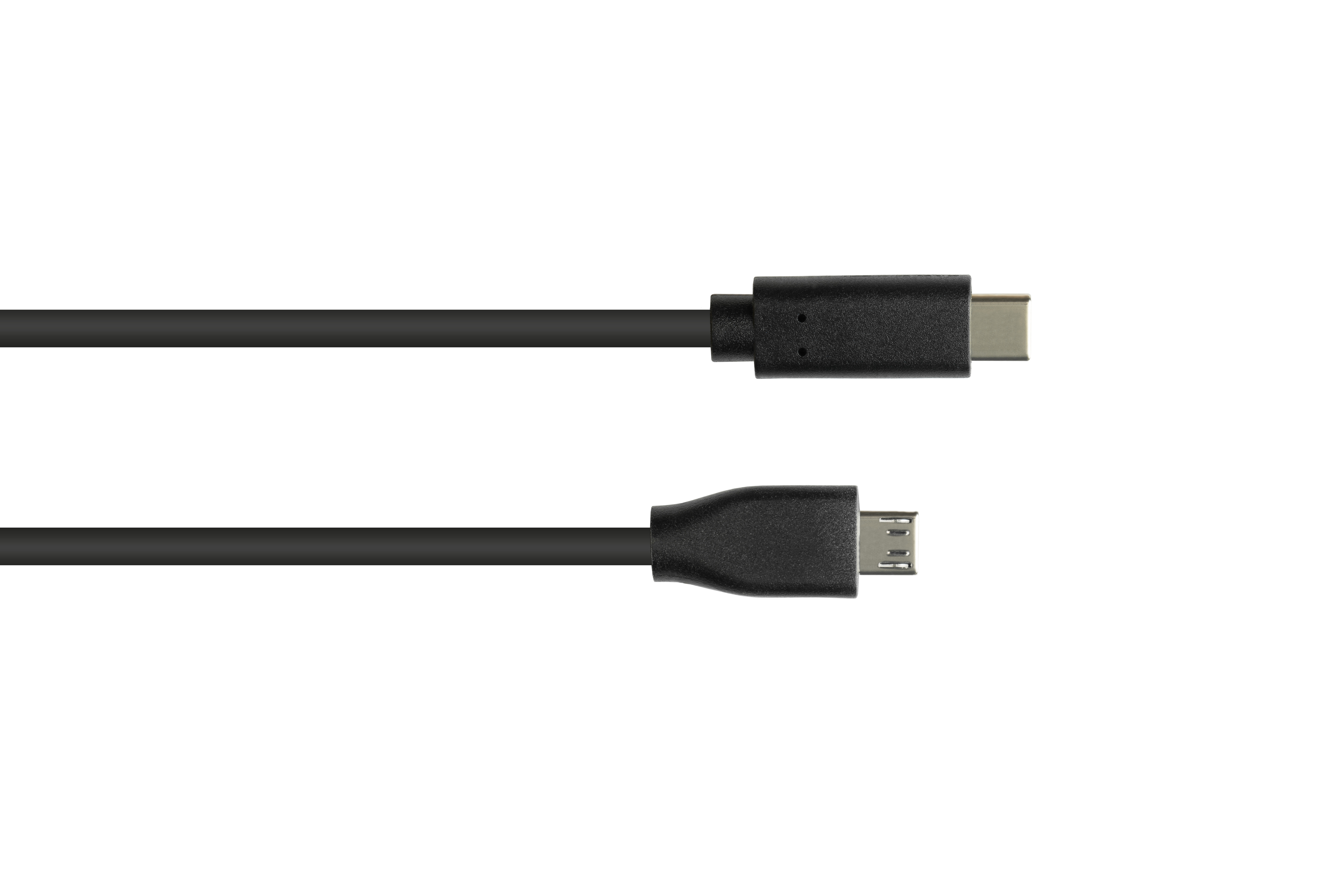 KABELMEISTER an Stecker Stecker 2.0 Micro USB-C™ , Anschlusskabel B schwarz USB CU,