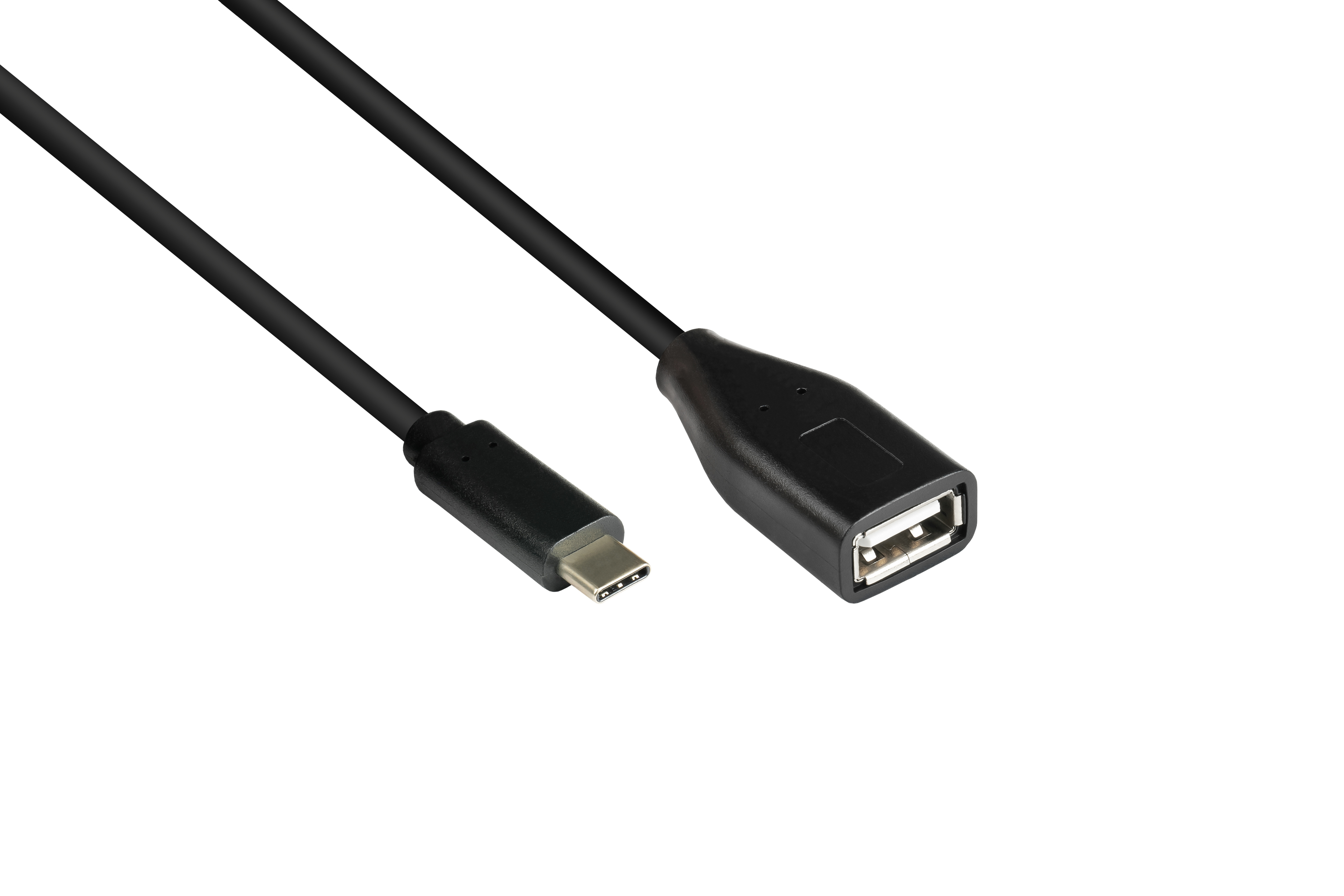 USB KABELMEISTER (On-the-go), an USB OTG schwarz USB-C™ Buchse, Stecker 2.0 Adapterkabel A