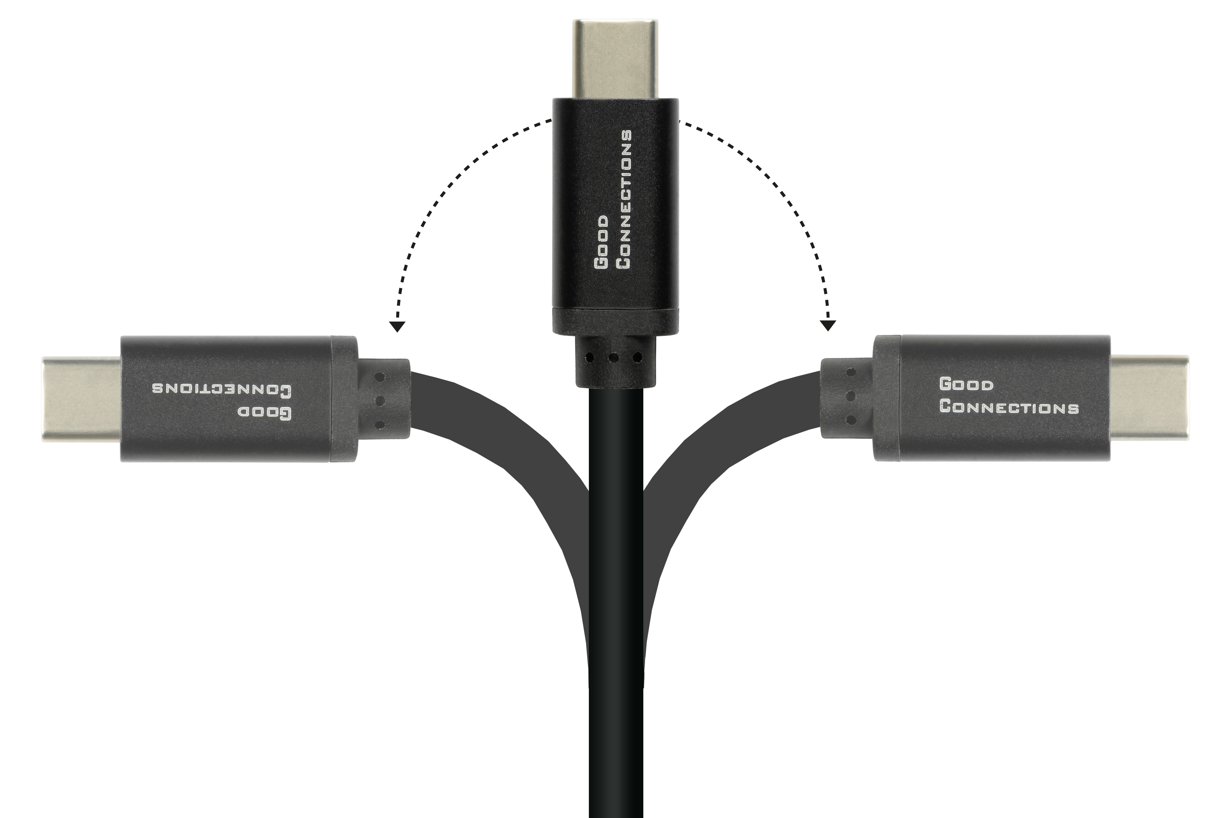 GOOD CONNECTIONS USB-C™ (PD3) 2.0, Power Lade- und E-Marker, SmartFLEX Delivery Datenkabe USB 5A 100W, mit schwarz