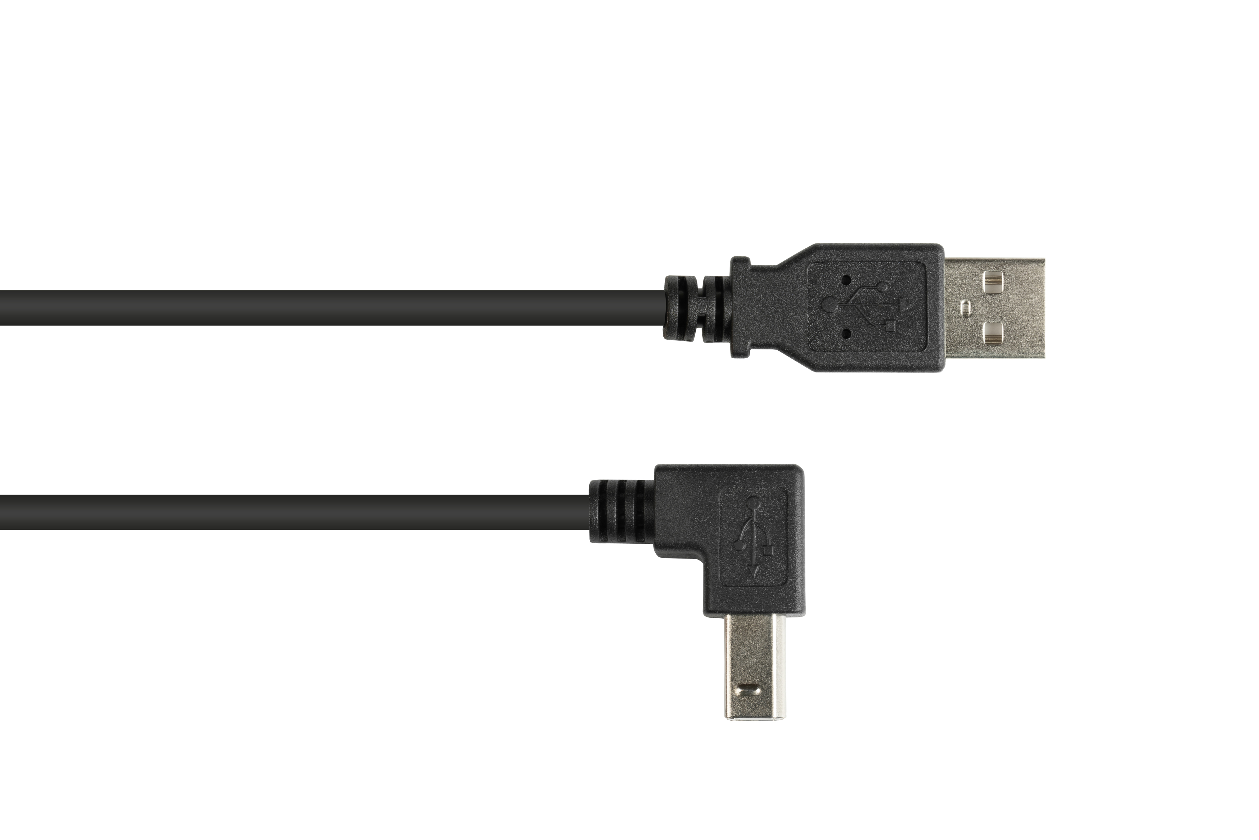 USB an 2.0 gewinkelt Stecker unten Anschlusskabel B nach KABELMEISTER A Stecker