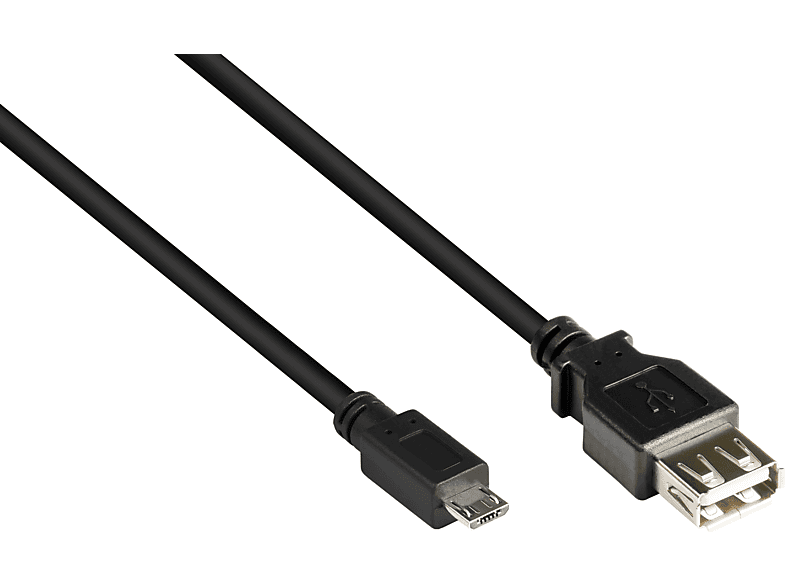 GOOD CONNECTIONS USB 2.0 OTG (On-the-go), Stecker Micro B an Buchse A, schwarz Adapterkabel