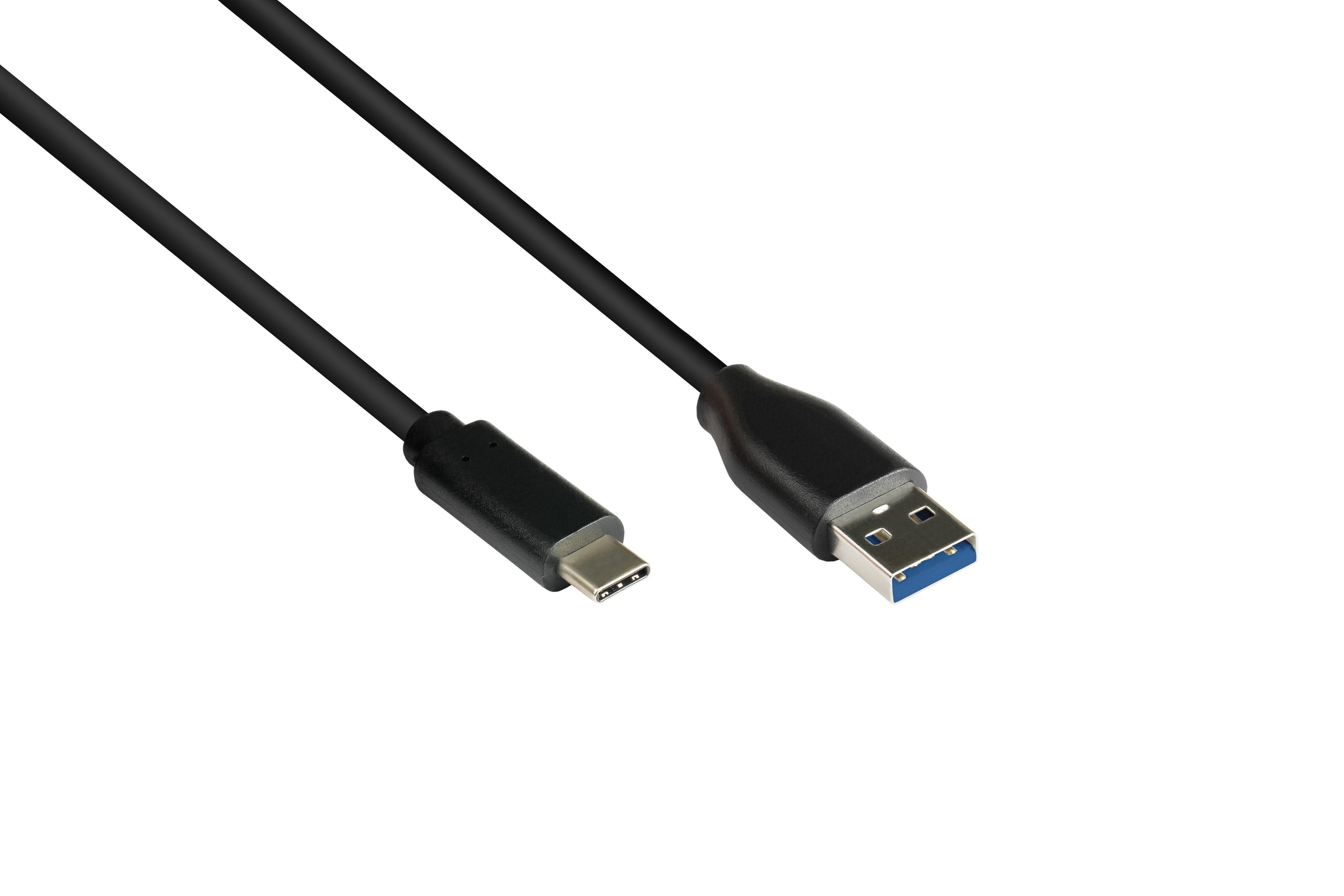 KABELMEISTER USB 3.0 A Stecker an Anschlusskabel Stecker, USB-C™ CU, schwarz