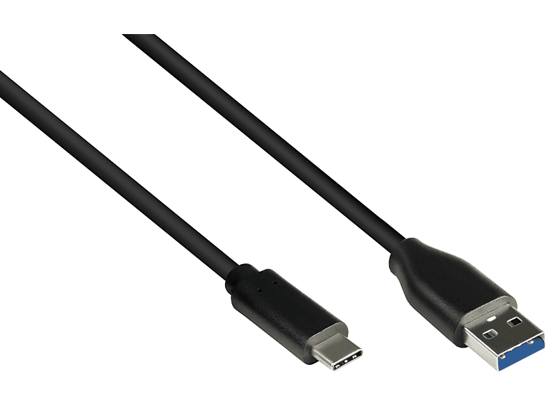KABELMEISTER USB 3.0 A Stecker an USB-C™ Stecker, CU, schwarz Anschlusskabel