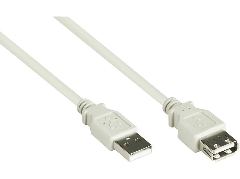 KABELMEISTER USB 2.0 Stecker A an Buchse A, grau Verlängerungskabel
