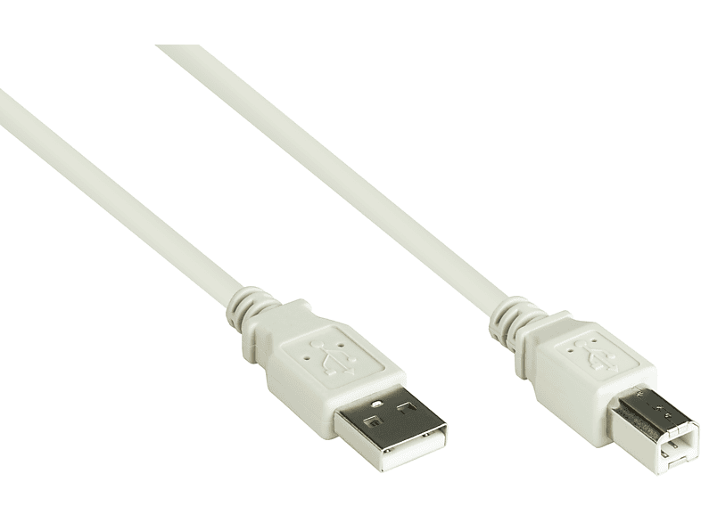 GOOD CONNECTIONS USB 2.0 Stecker A an Stecker B, grau Anschlusskabel