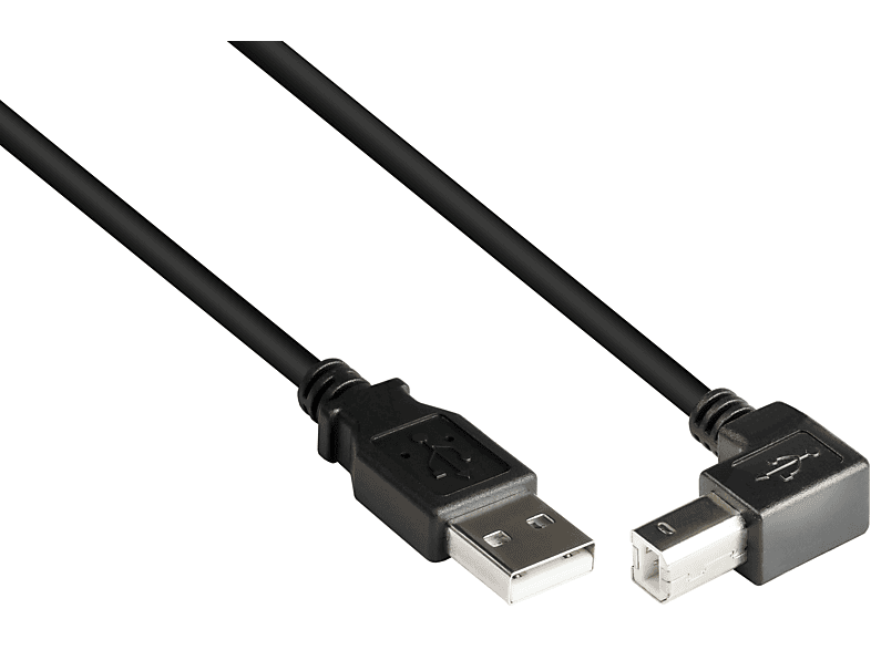 GOOD CONNECTIONS USB 2.0 Stecker A an Stecker B nach unten gewinkelt Anschlusskabel
