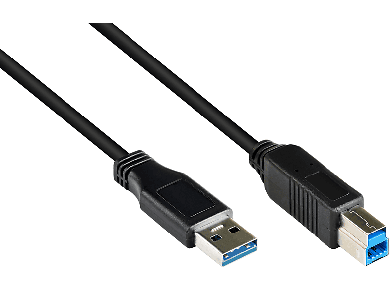 A B, schwarz 3.0 Anschlusskabel an Stecker USB GOOD Stecker CONNECTIONS