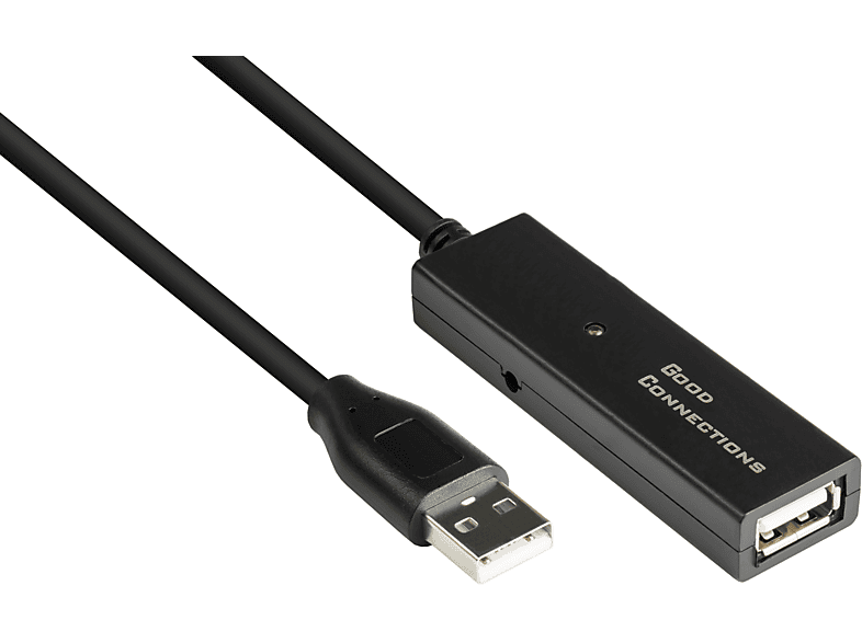 CONNECTIONS GOOD A, Verlängerungskabel Stecker 2.0, CU, A an AKTIVES schwarz Buchse USB