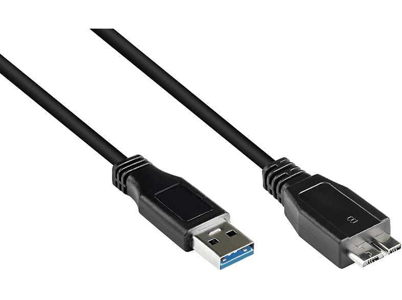 GOOD CONNECTIONS USB 3.0 A schwarz Micro Anschlusskabel Stecker B, an Stecker