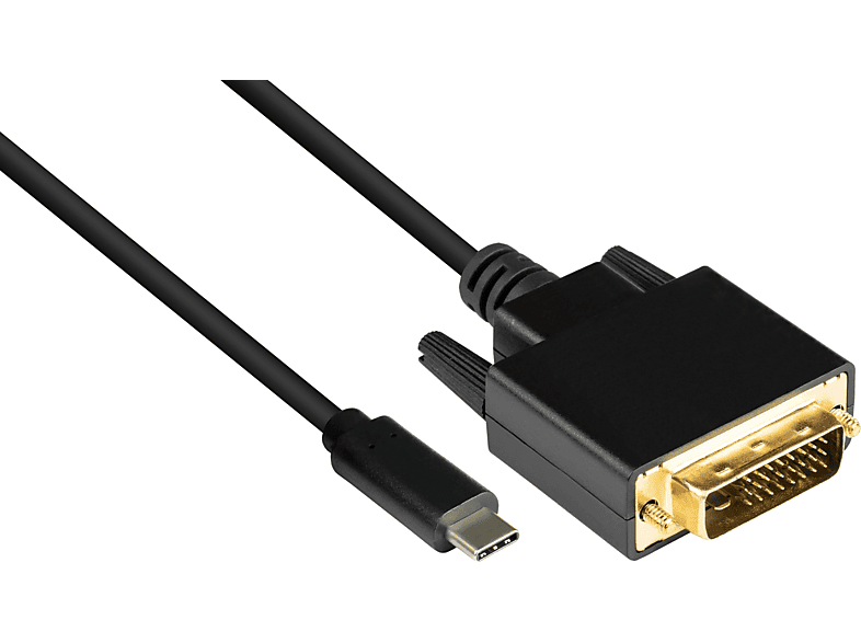 GOOD CONNECTIONS USB-C™ Stecker an DVI 24+1 Stecker, CU, schwarz Adapterkabel