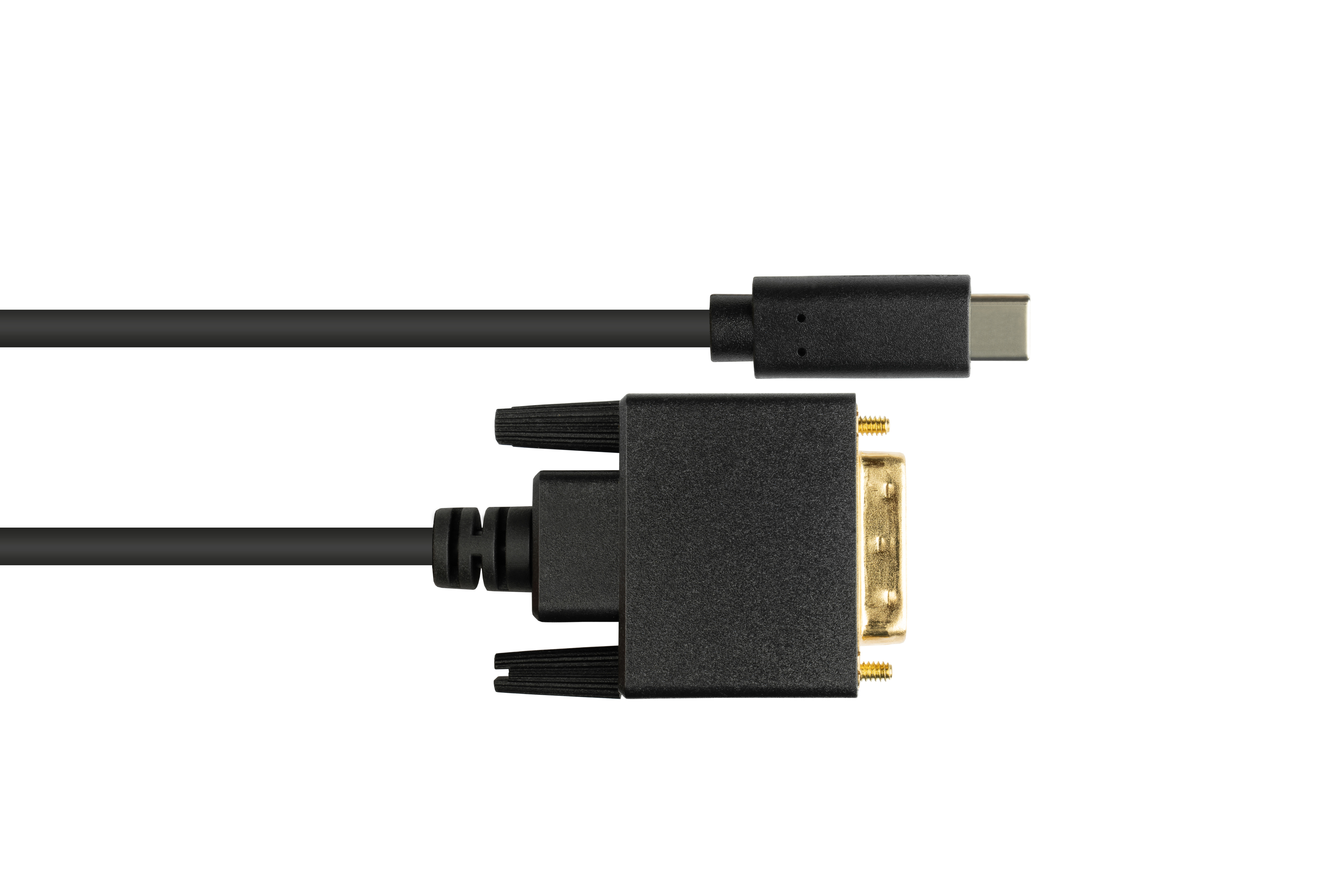 GOOD CONNECTIONS USB-C™ Stecker DVI 24+1 Stecker, Adapterkabel schwarz CU, an