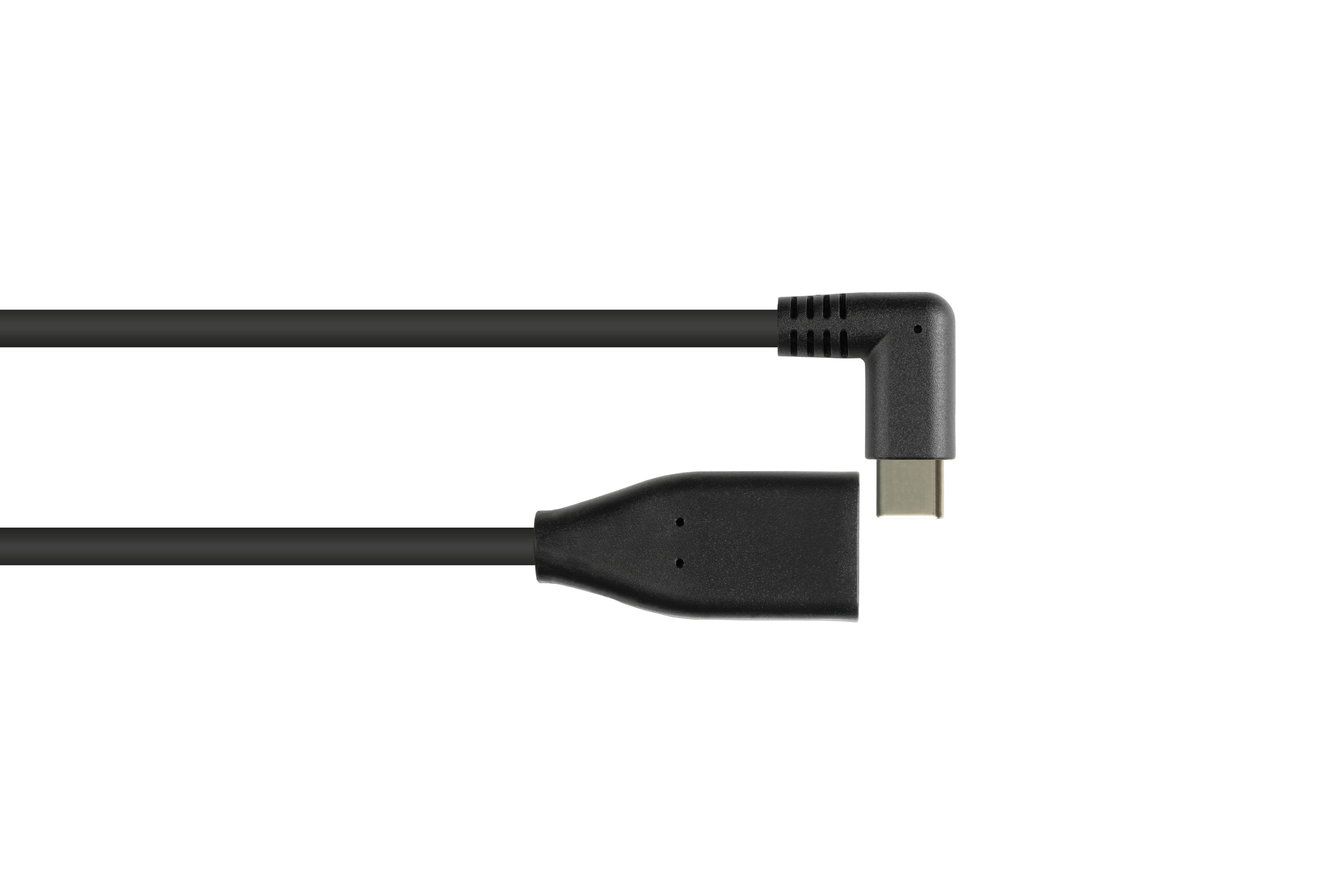 A Adapterkabel USB-C™ seitlich USB CONNECTIONS Gen.1 3.0 schwarz 3.2 (On-the-go), an USB Buchse, Stecker OTG USB GOOD gewinkelt /