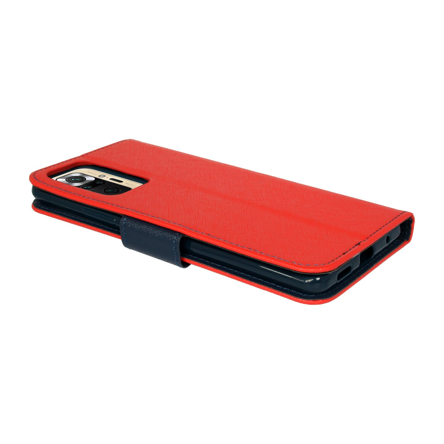 COFI Buch Tasche, Bookcover, Note Xiaomi, 10 Pro, Redmi Rot-Blau