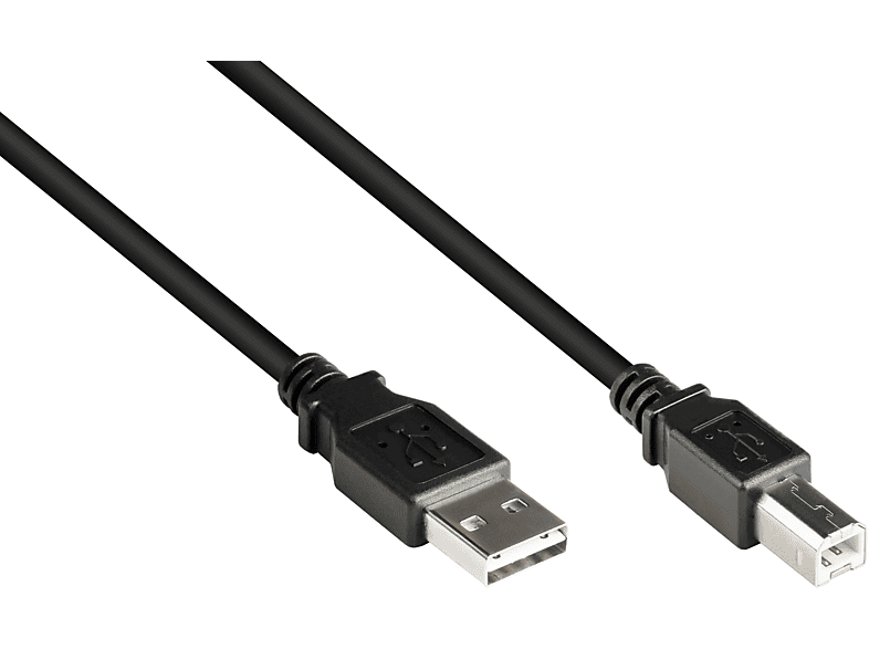 GOOD CONNECTIONS USB 2.0 EASY Stecker A an Stecker B, schwarz Anschlusskabel