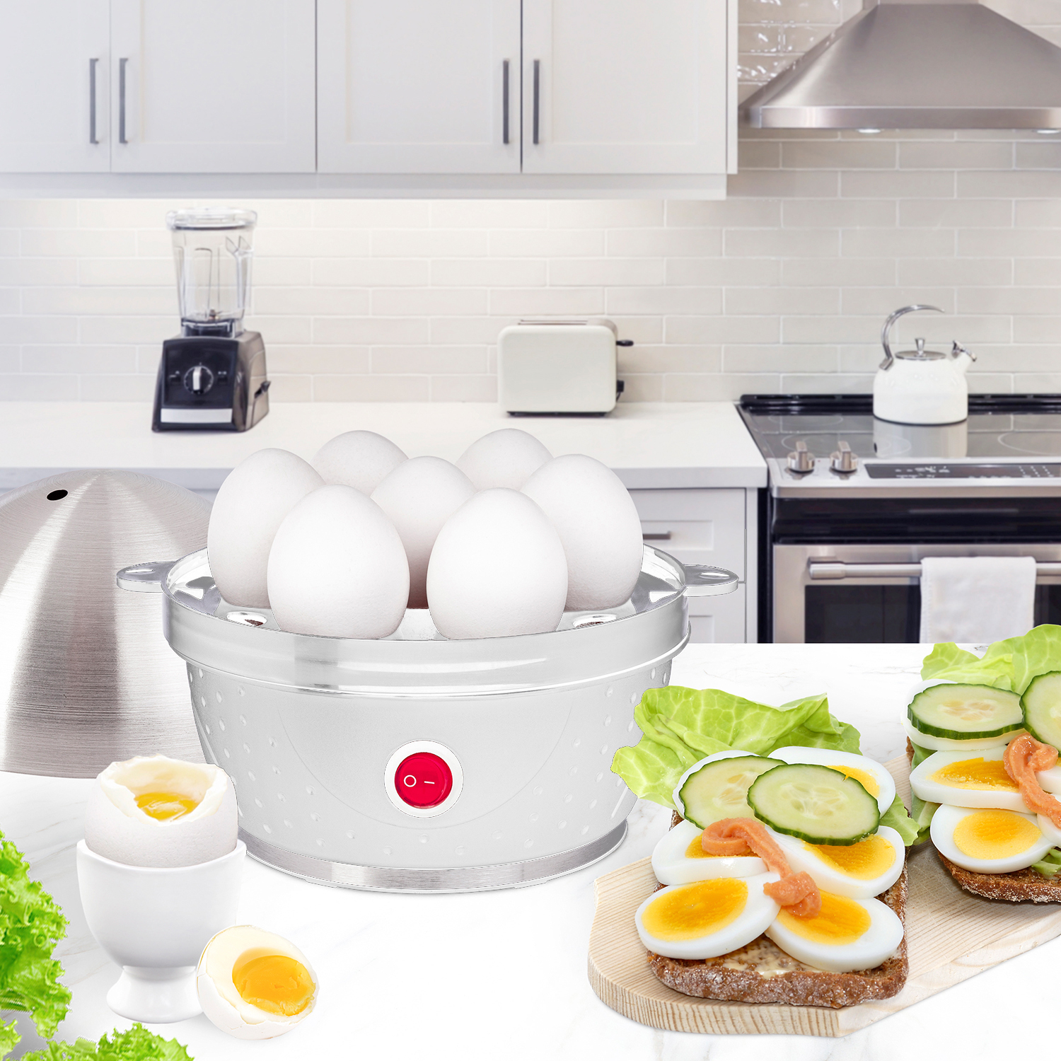 SLABO 1 Ei - 7 inkl. | Frei Eier: elektrischer Eierstecher BPA Eierkocher(Anzahl 7) Eier