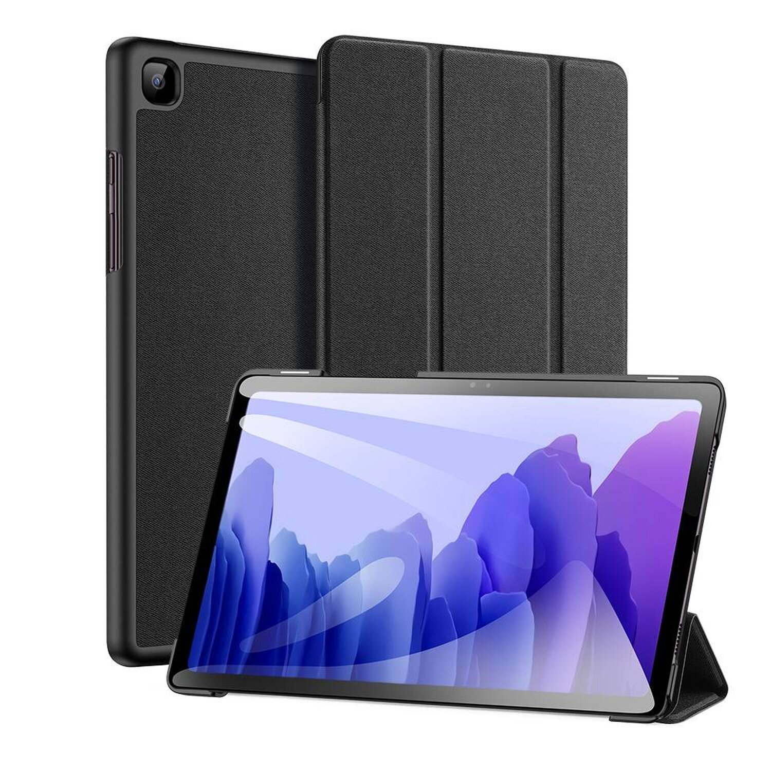 COFI Tablet Tasche Kunstleder, Tablethülle für Tab (T730/T736B) FE Samsung Bookcover Schwarz Galaxy S7
