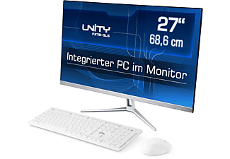 CSL Unity F27W-GLS / 512 GB / 16 GB RAM / Win 10 Pro, All-in-One-PC mit 27 Zoll Display, 16 GB RAM, 512 GB SSD, UHD Graphics 600, weiß