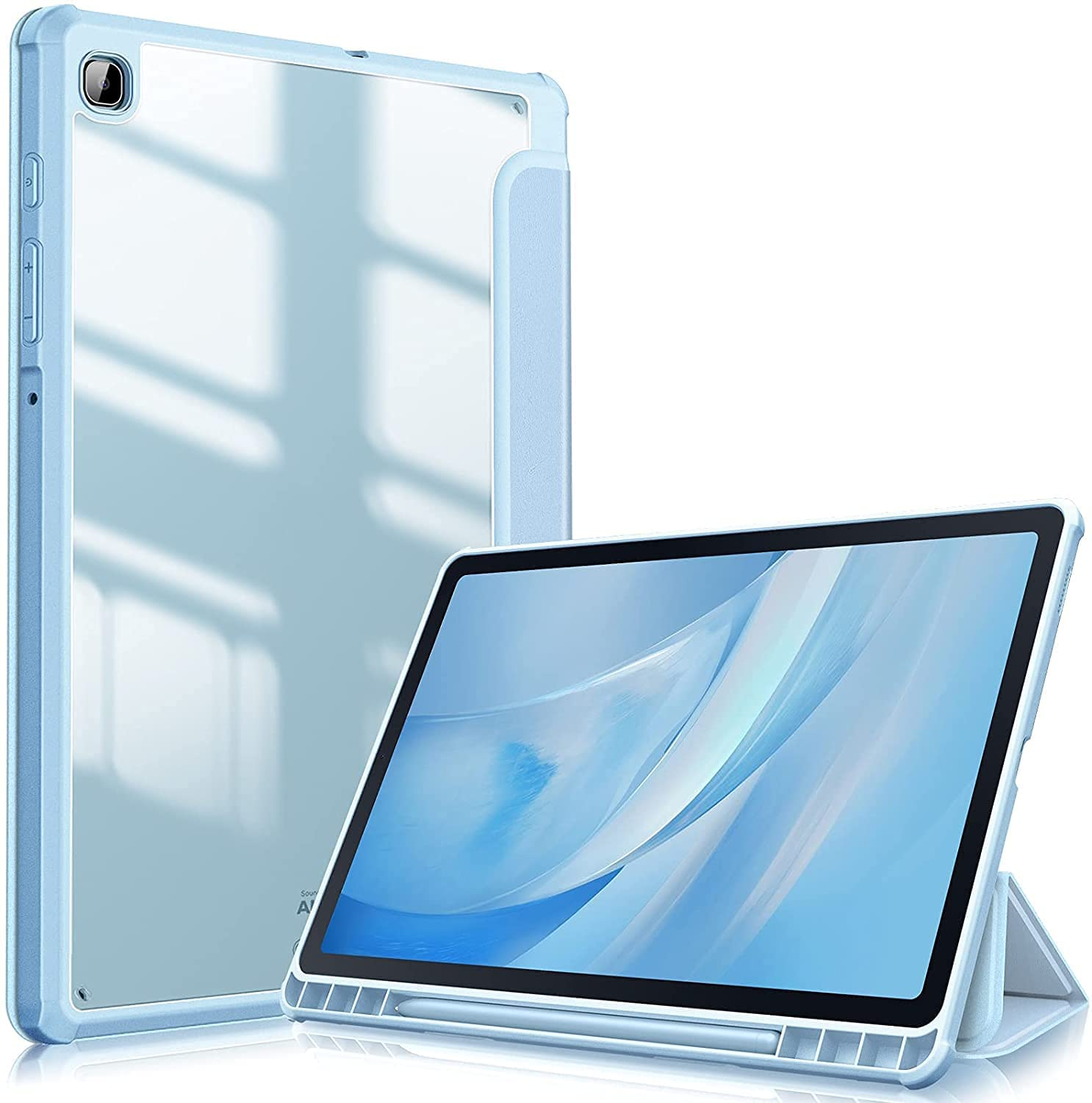 Hülle FINTIE für Himmelblau Samsung Bookcover Polyurethan, Tablethülle Thermoplastisches