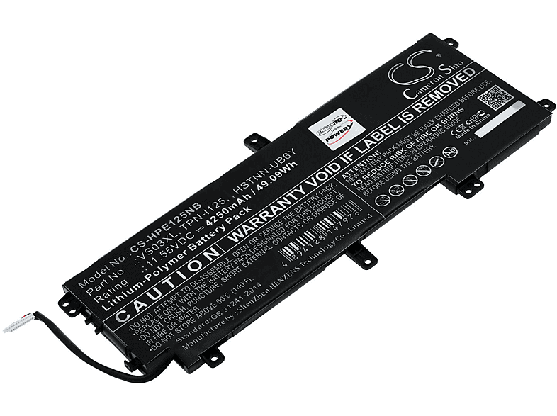 POWERY Akku für HP Envy 15-AS010NB Li-Polymer Akku, 11.55 Volt, 4250mAh