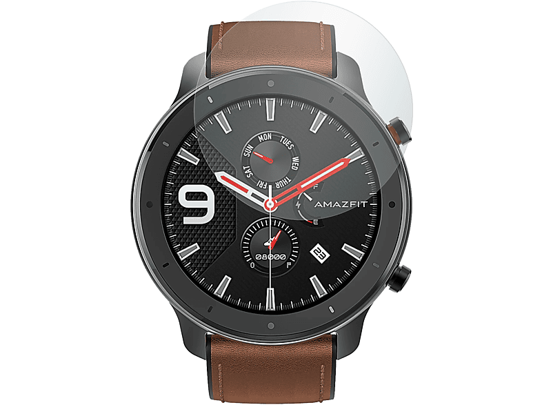 SLABO Amazfit Clear Displayschutzfolie Crystal 47mm) 4x Displayschutz(für GTR