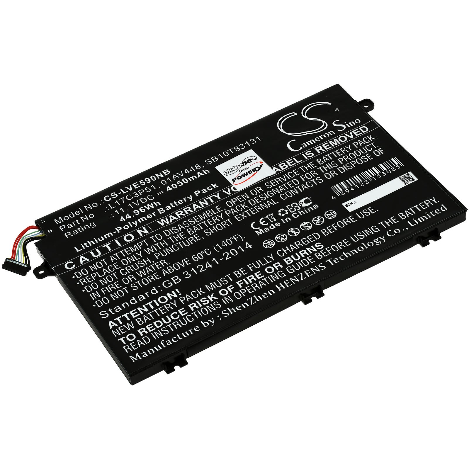 E480 für Akku 11.1 POWERY Li-Polymer ThinkPad Akku, Lenovo Volt, 4050mAh