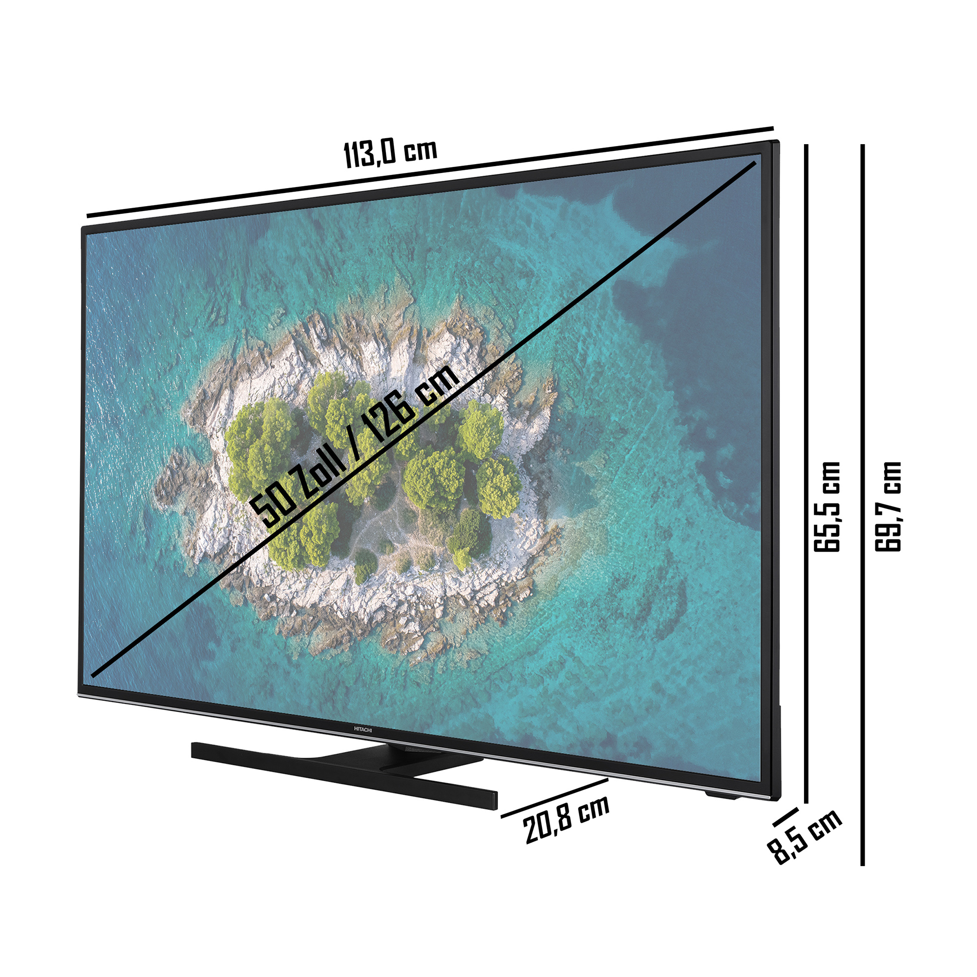 TV) UHD LED HITACHI SMART (Flat, TV 4K, U50K6100A