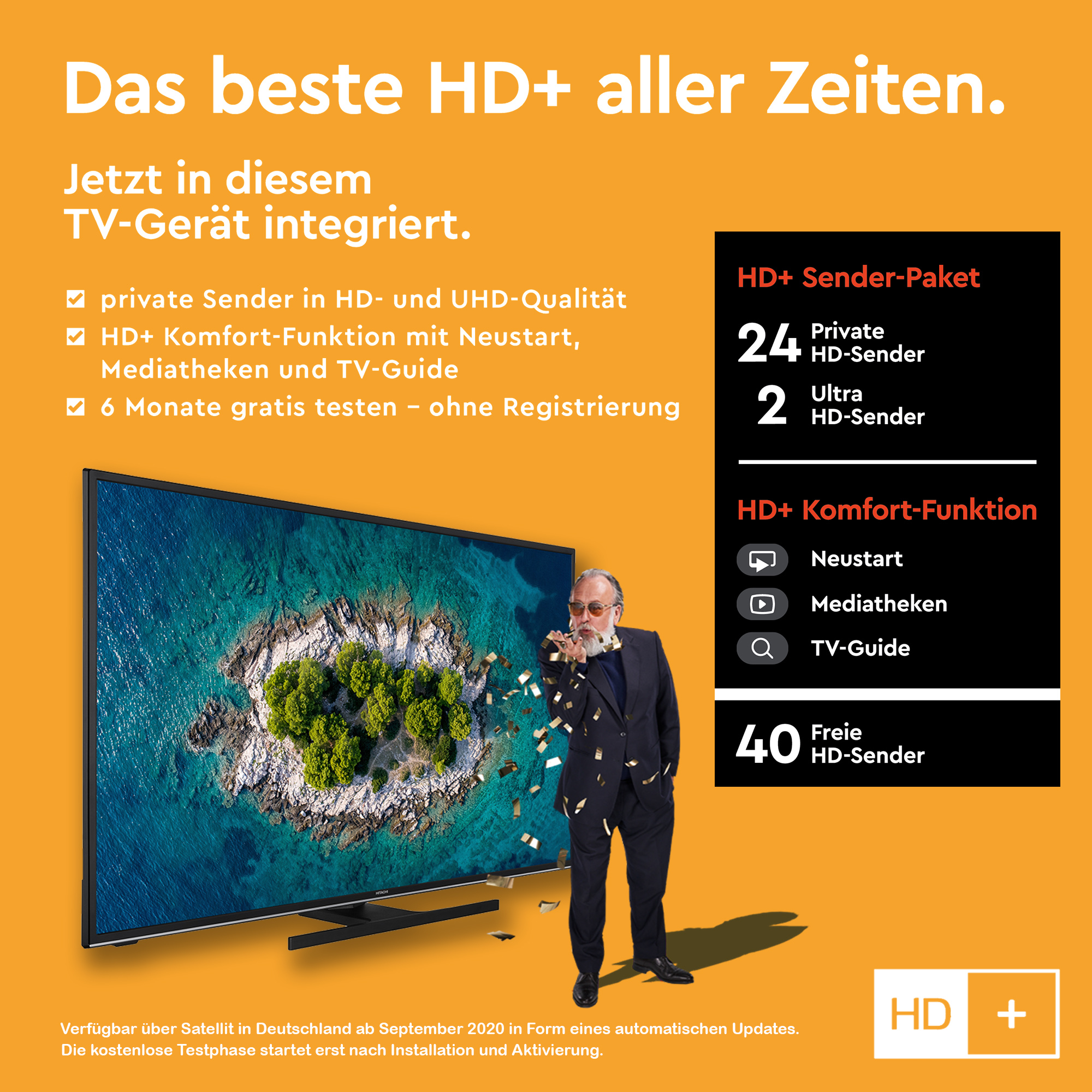 HITACHI U55K6100 LED TV (Flat, / SMART Zoll 4K, cm, TV) 55 139 UHD