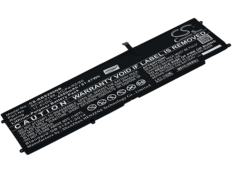 POWERY Akku für Razer RZ09-01962W10 Li-Polymer Akku, 11.4 Volt, 4550mAh