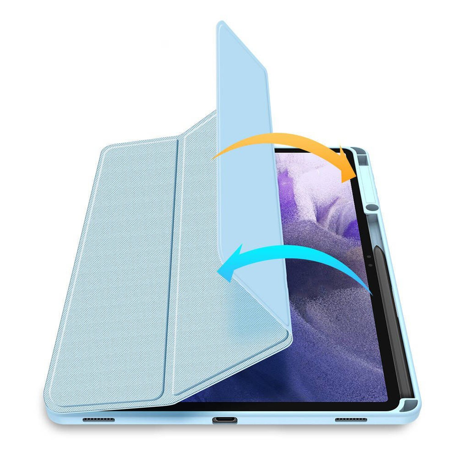 Tablethülle DUX (T730/T736B) DUCIS Bookcover für Tab FE Samsung Blau S7 Galaxy Eco-Leder, Toby