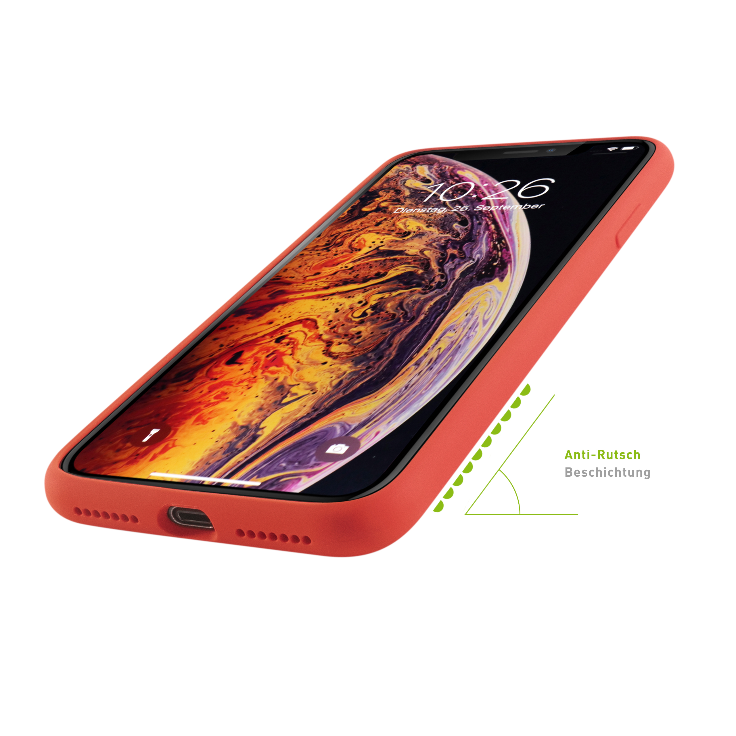 KMP Silikon Schutzhülle Cover, Max, für Full Max iPhone iPhone XS red Red, Apple, XS