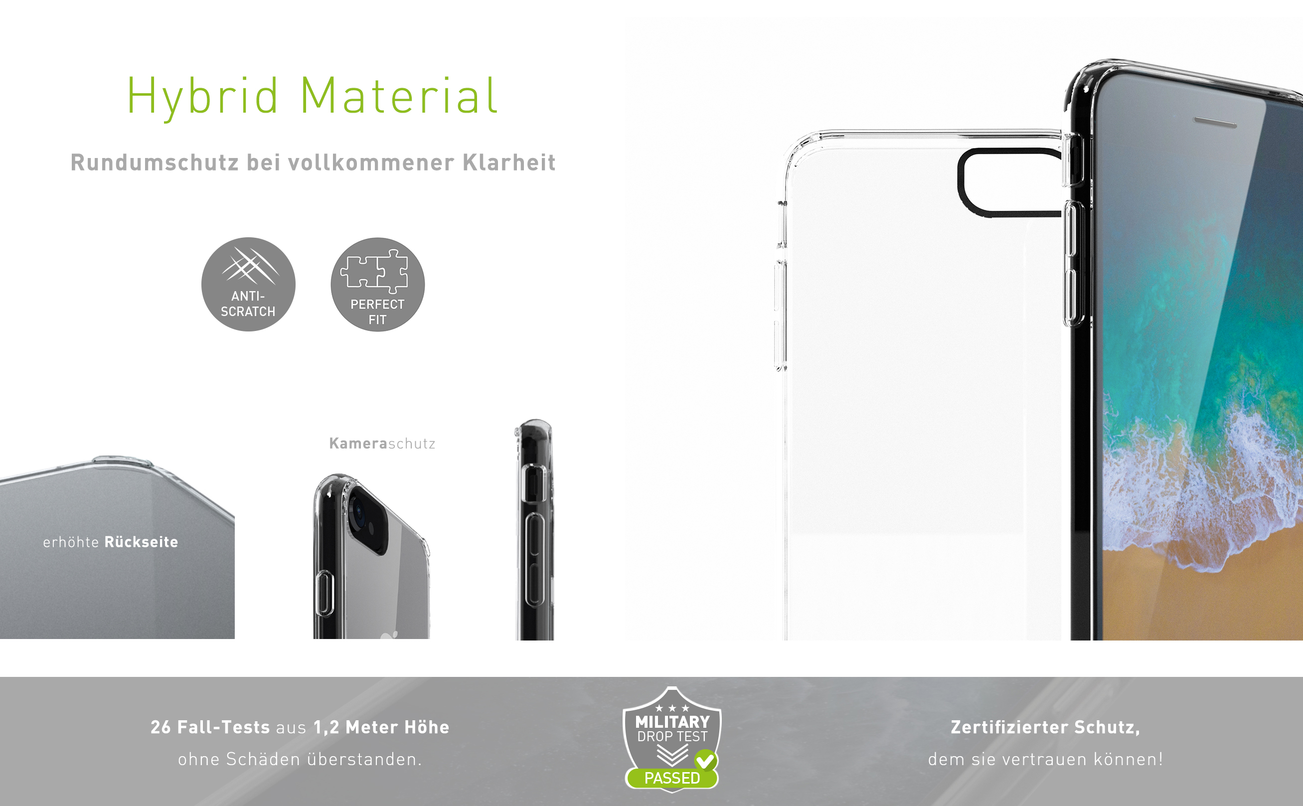 Apple, KMP 7 für Transparent, Schutzhülle 7 Backcover, iPhone iPhone Plus Plus, transparent