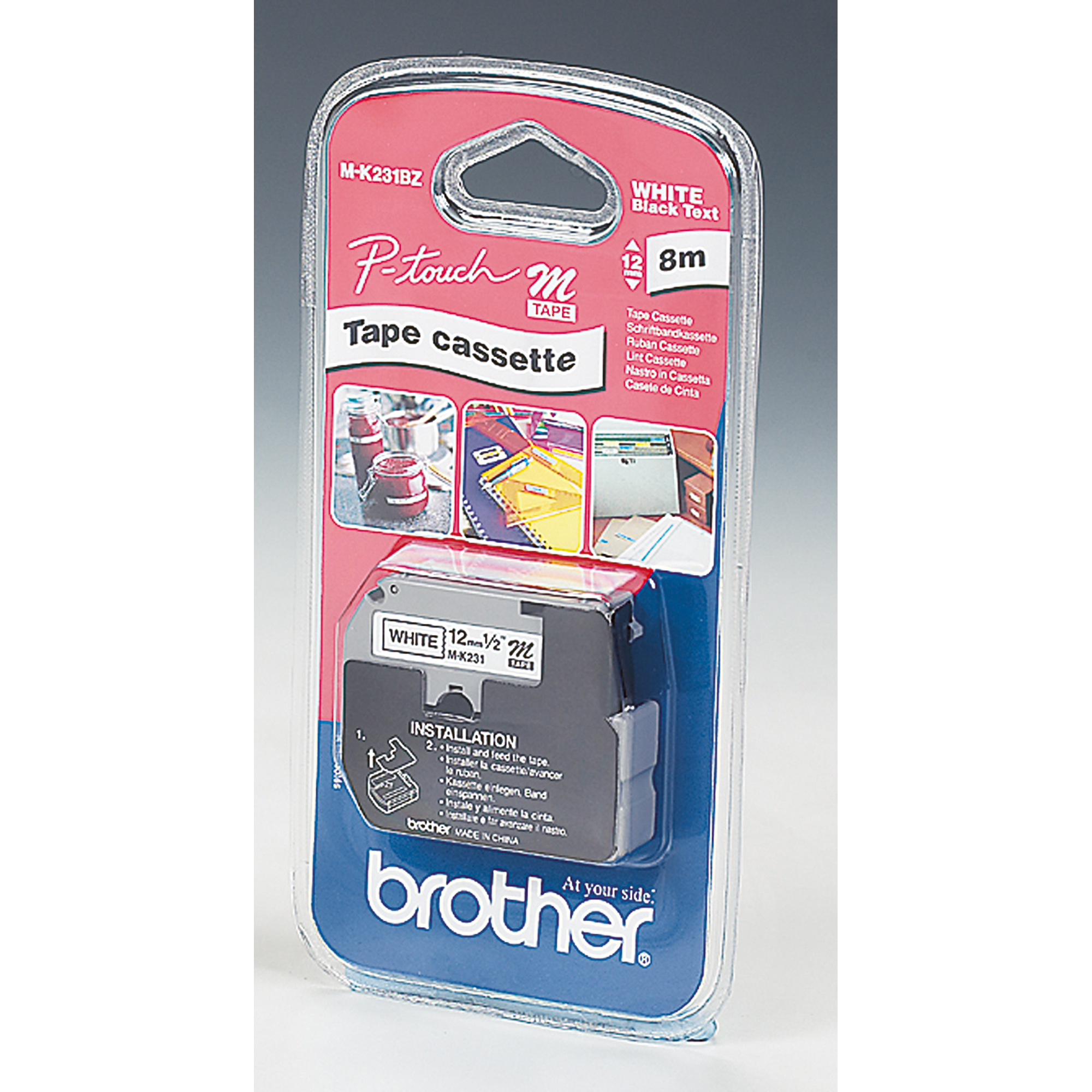 BROTHER Tape Cassette weiß Schriftbandkassette auf schwarz MK231BZ