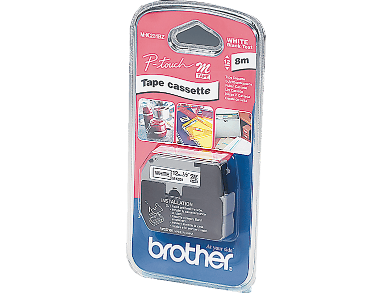  BROTHER  Tape Cassette MK231BZ Schriftbandkassette schwarz auf weiß