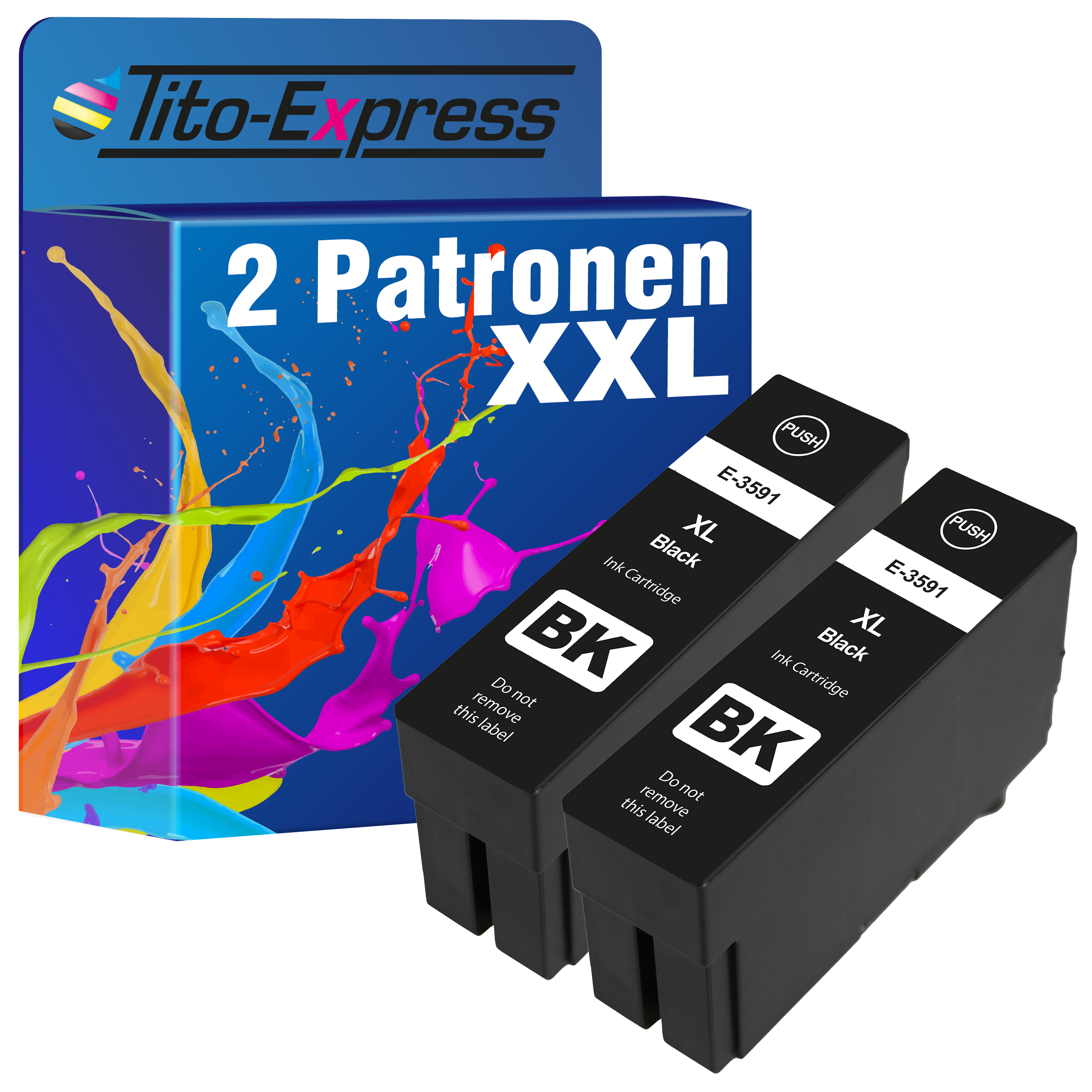 TITO-EXPRESS PLATINUMSERIE 2 Patronen ersetzt Black Tintenpatronen T3591 (C13T35914010) Epson 35XL
