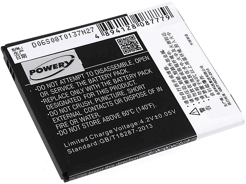 POWERY Akku für Lenovo S820 Li-Ion Akku, 3.7 Volt, 2000mAh | Akkus