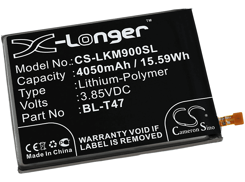 POWERY Akku für LG LMG900N, Volt, 4050mAh LMG900QM Akku, Li-Polymer 3.85